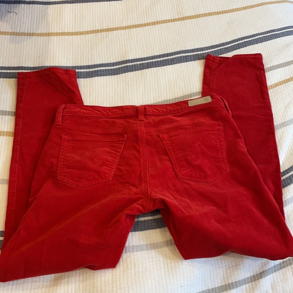 AG Stevie Ankle Slim Straight Red Cord Jean - Picture 4 of 10